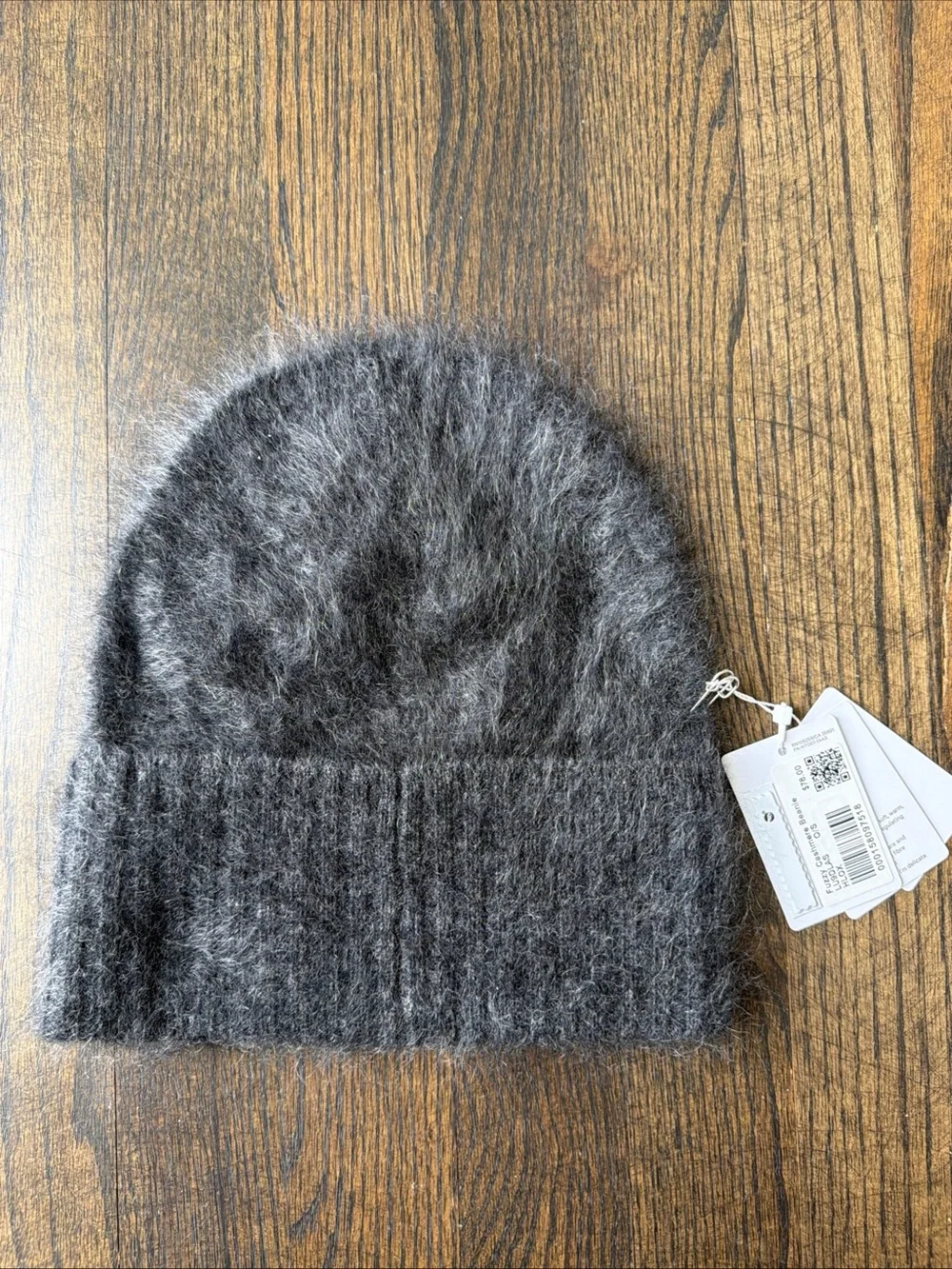 NWT Lululemon Womens Fuzzy 100% Cashmere Beanie HLOX Onyx Gray O/S $78 New